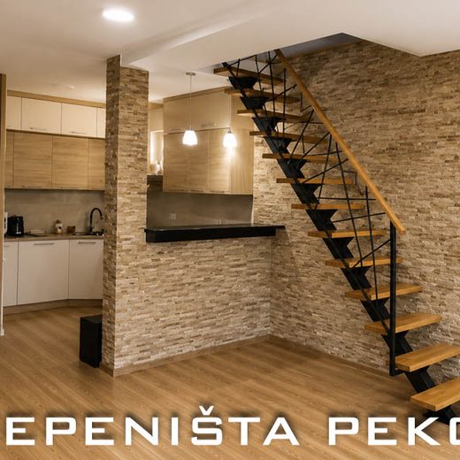 Jednoosovinske metalne stepenice sa centralnim nosačem i drvenim gazištima (4)
